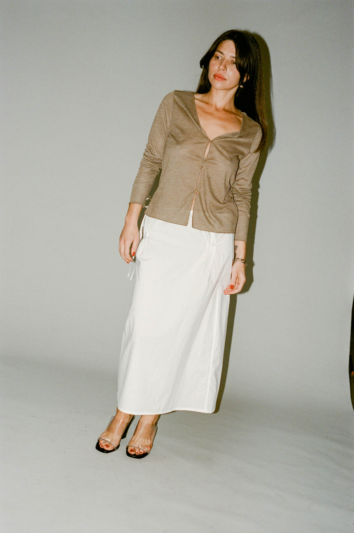Deiji Studios Pintuck Skirt in White