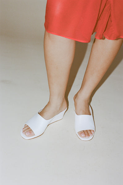 Maryam Nassir Zadeh Yves Wedge in White Calf | NONNA