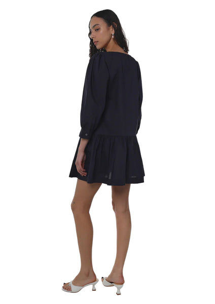 ワンピース Sandy Liang Delia Dress Navy Sandy Liang Delia Dress in Navy | NONNA