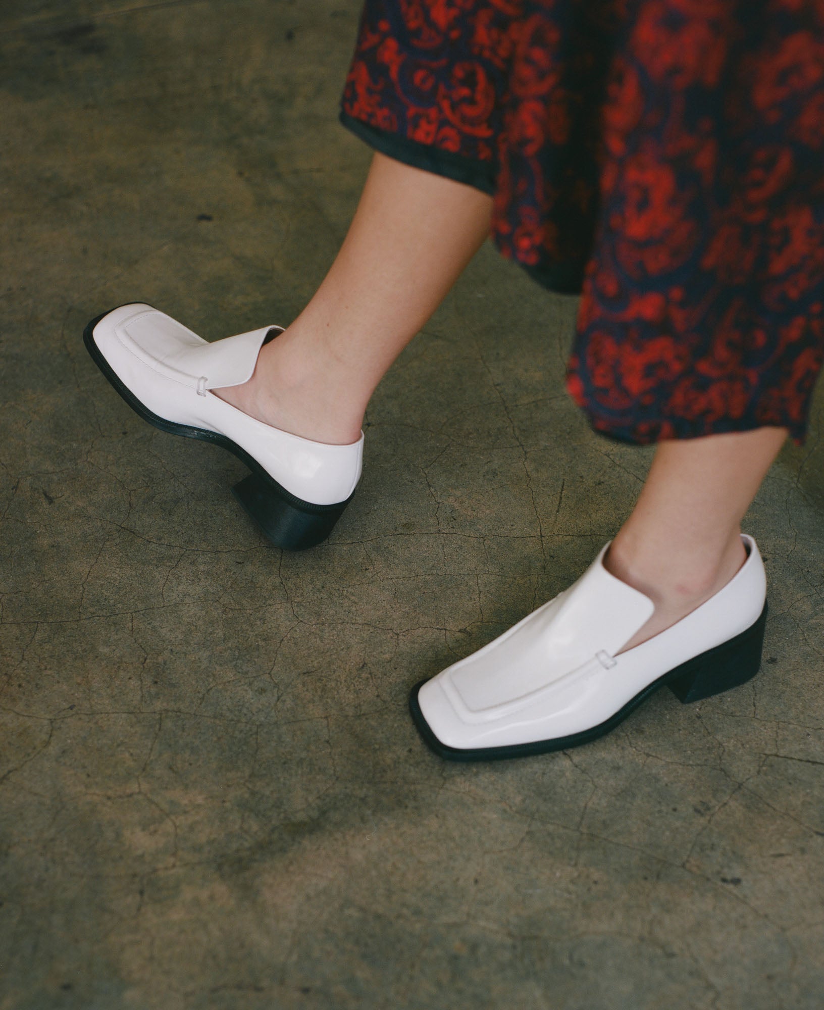 Suzanne Rae Wide Toe Loafer in White