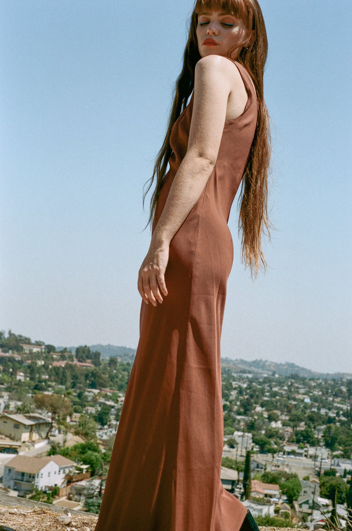 NOMIA Bias Tank Gown in Clay