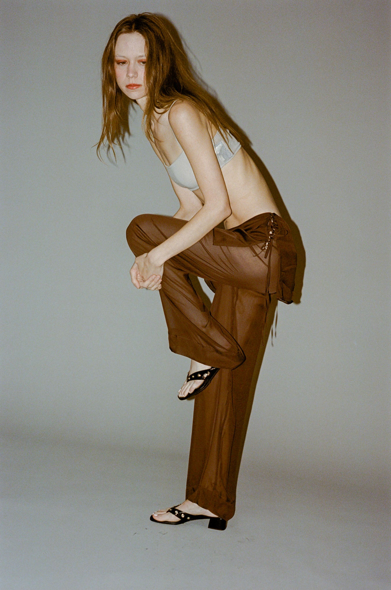 Paloma Wool Silk Archive Pant in Brown