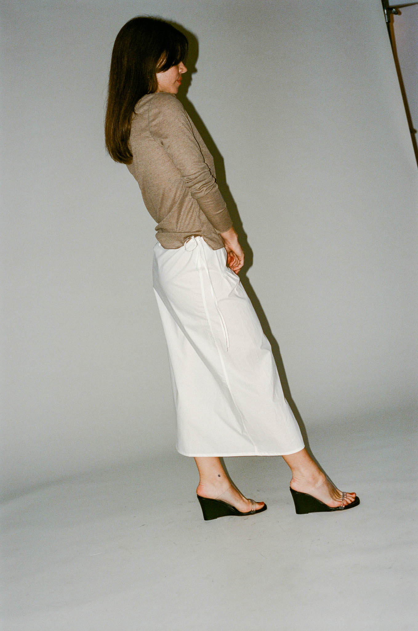 Deiji Studios Pintuck Skirt in White