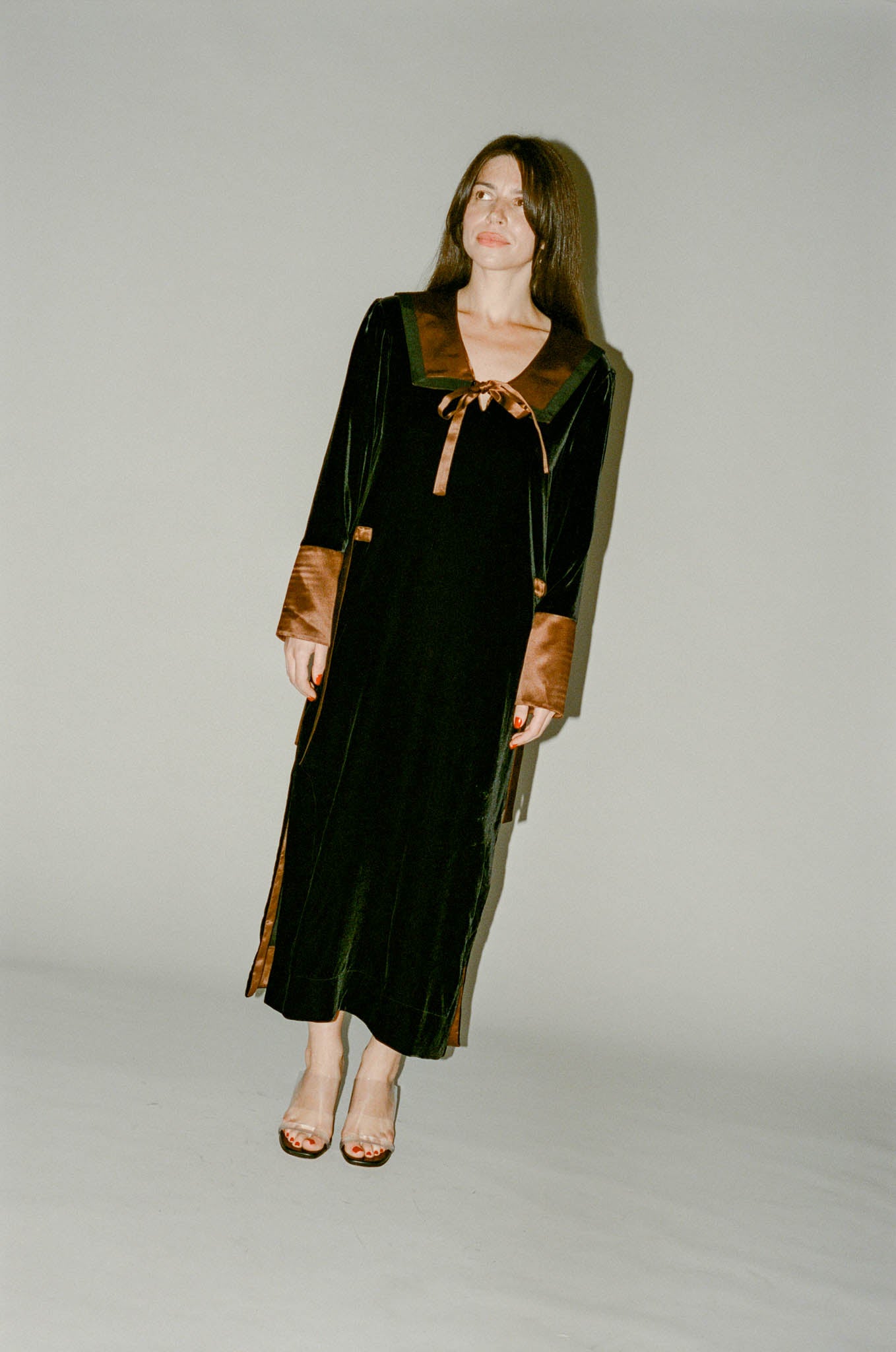 100 silk velvet dress Asymetric velvet dress Third By Cee