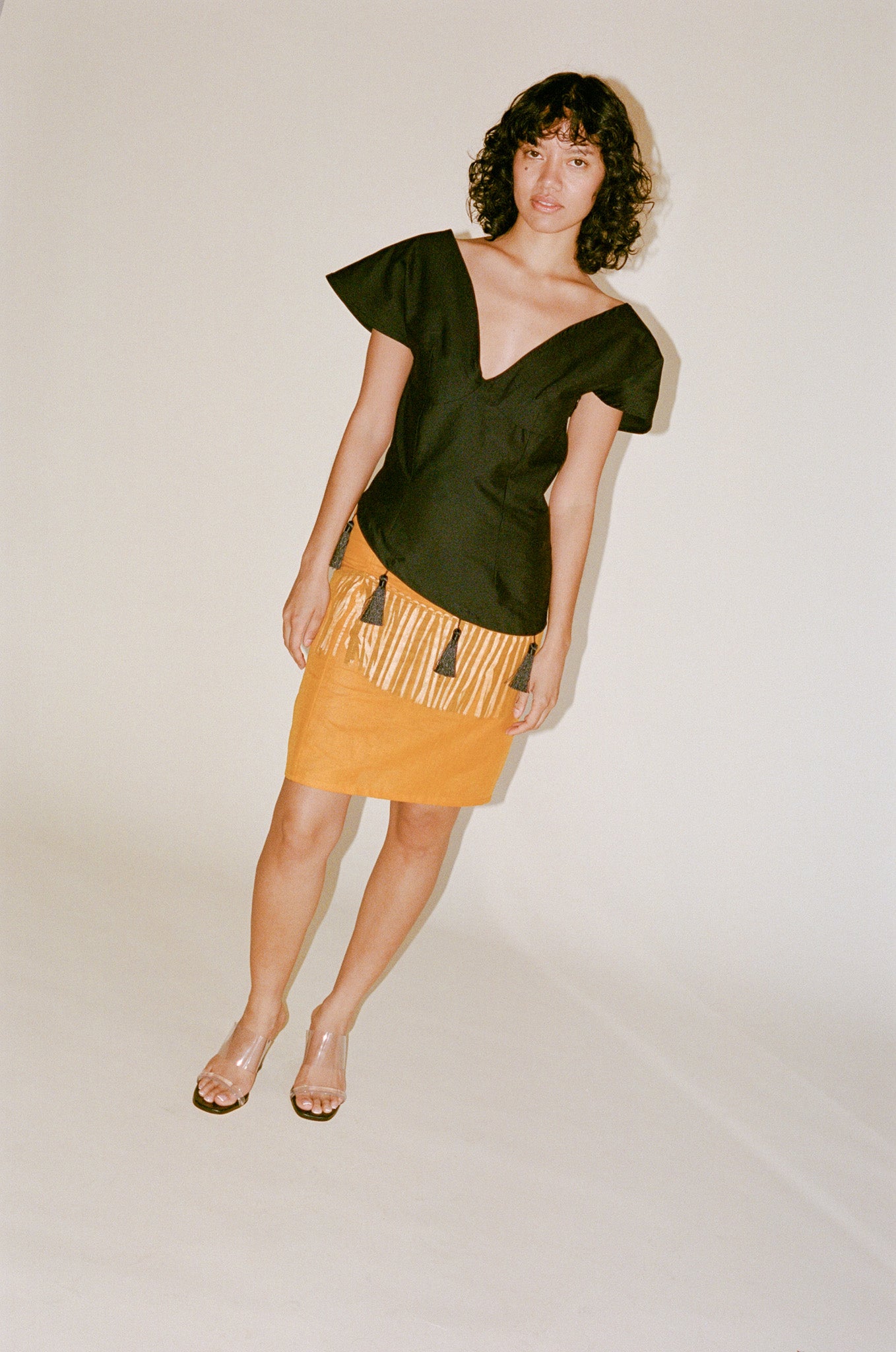 Michelle Del Rio Celeste Skirt in Orange | NONNA