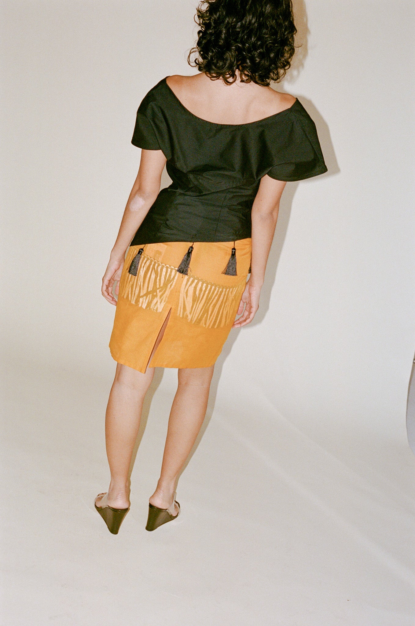 Michelle Del Rio Celeste Skirt in Orange | NONNA