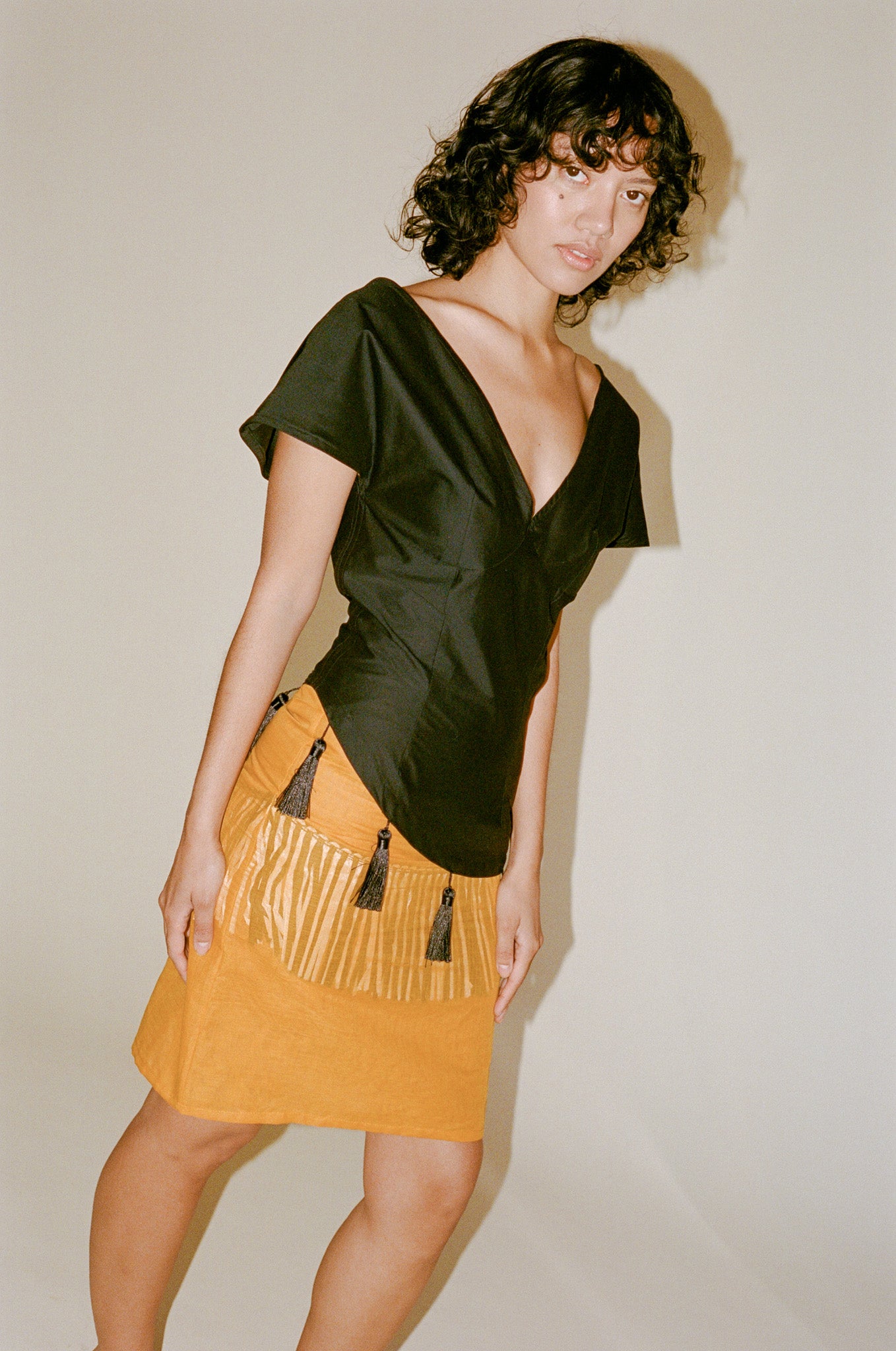 Michelle Del Rio Celeste Skirt in Orange | NONNA