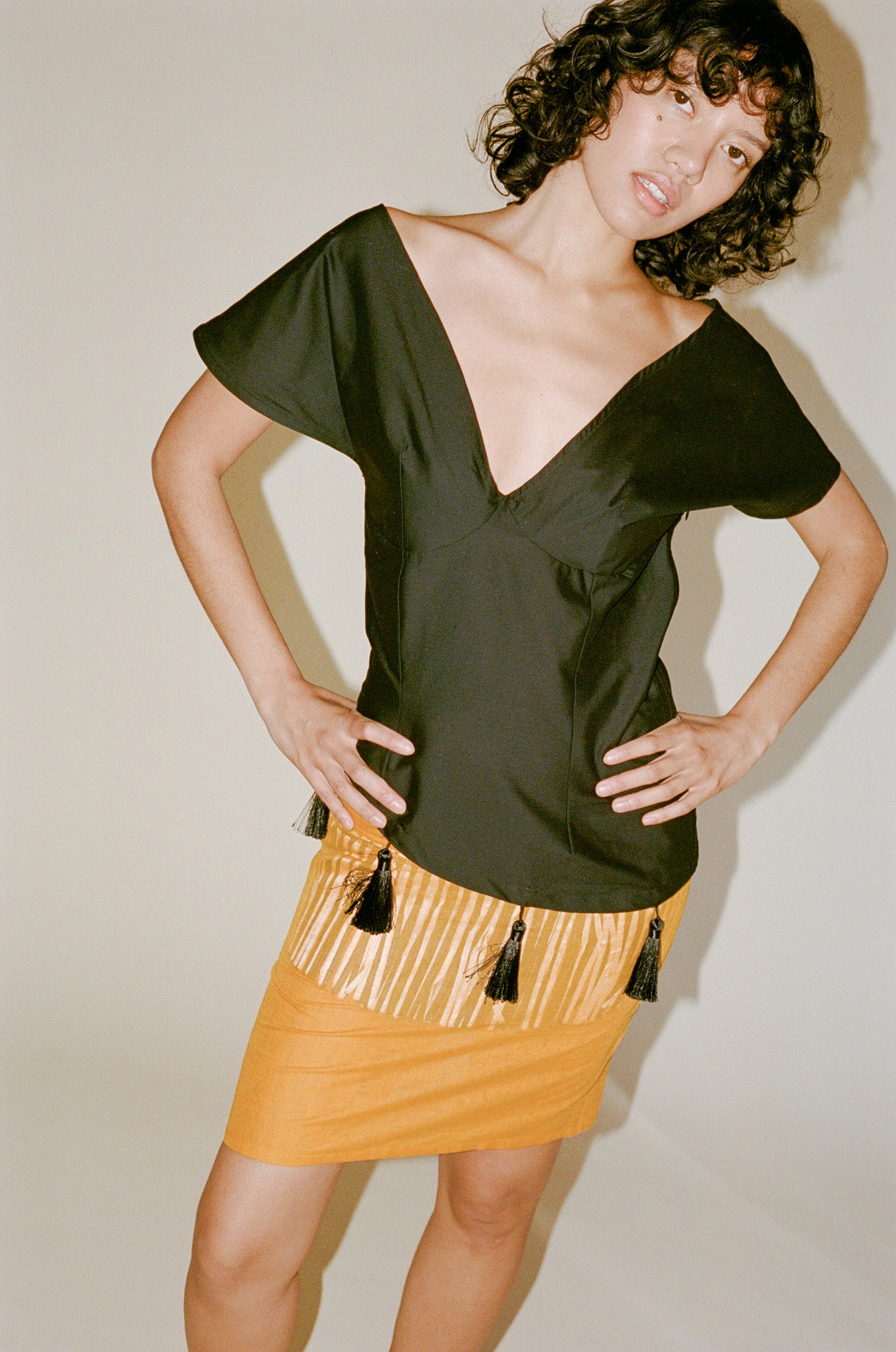 Michelle Del Rio Celeste Skirt in Orange | NONNA