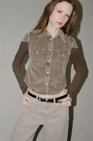 Our Legacy Daisy Short Sleeve Shirt in Brown