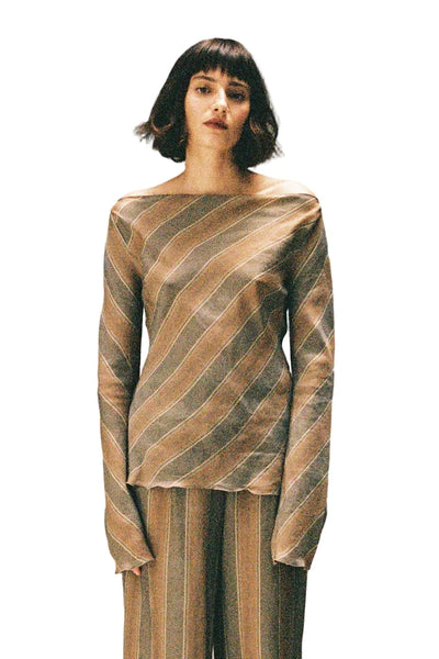 Chelsea Mak Seren Top in Tie Stripe