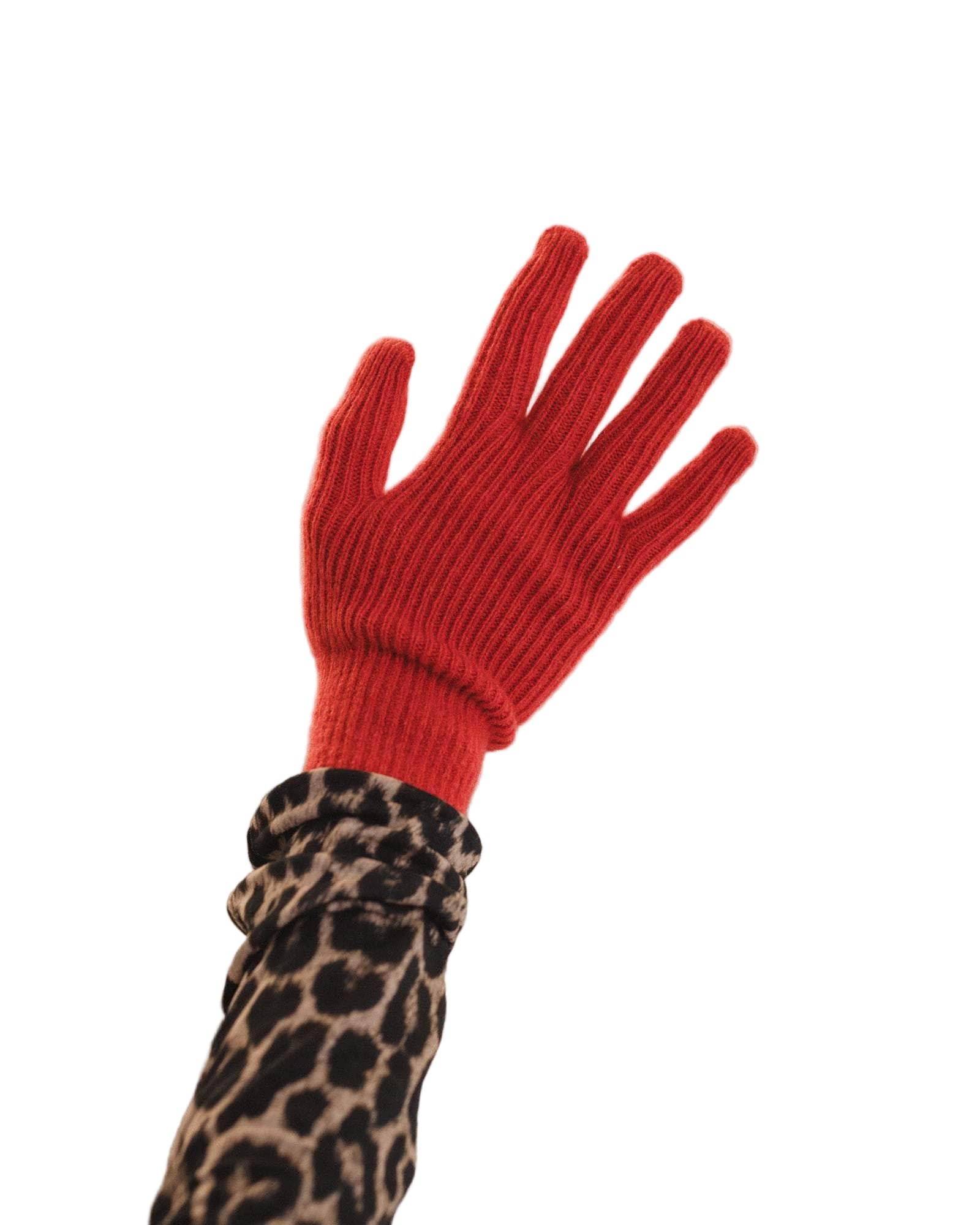 Baserange Ribbed Gloves in Melograno Red