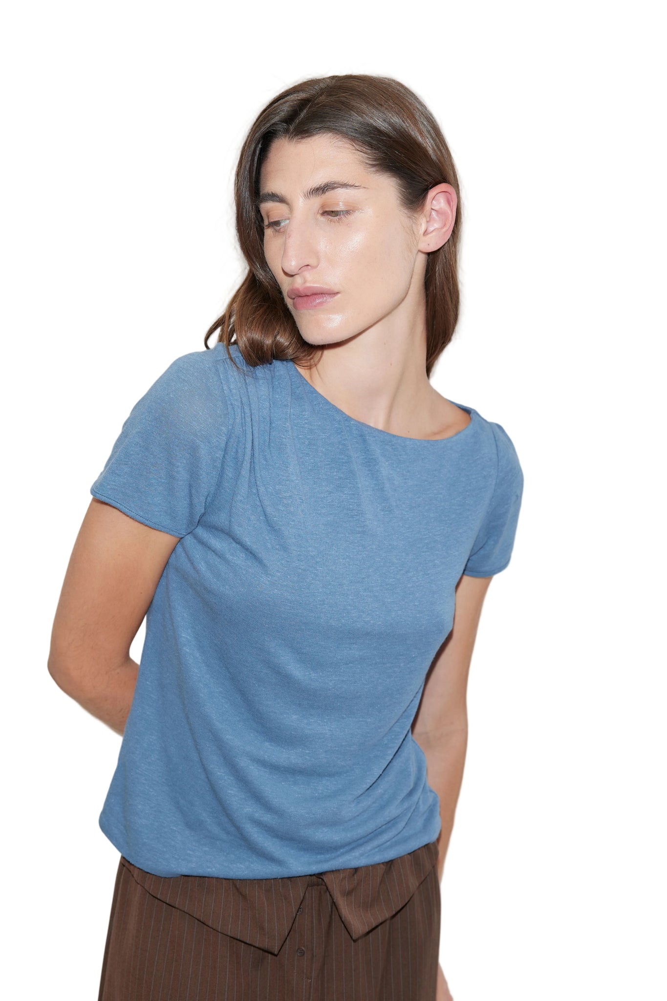 Deiji Studios Drape Tee in Blue
