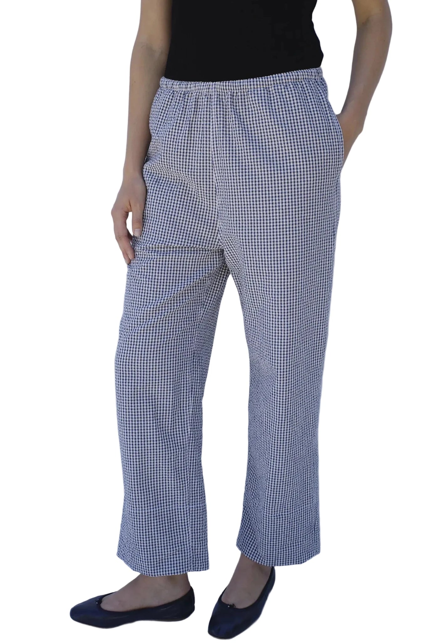 Emma Rothkopf Patti Pant in Navy Gingham