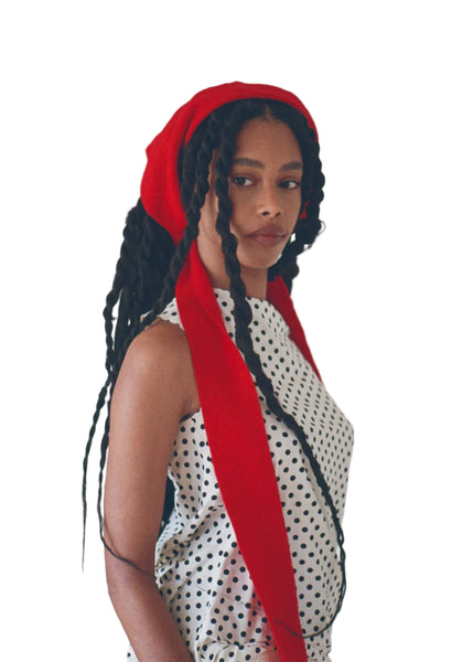 Merrma Earth Wool Bandana Scarf in Red Phoenix