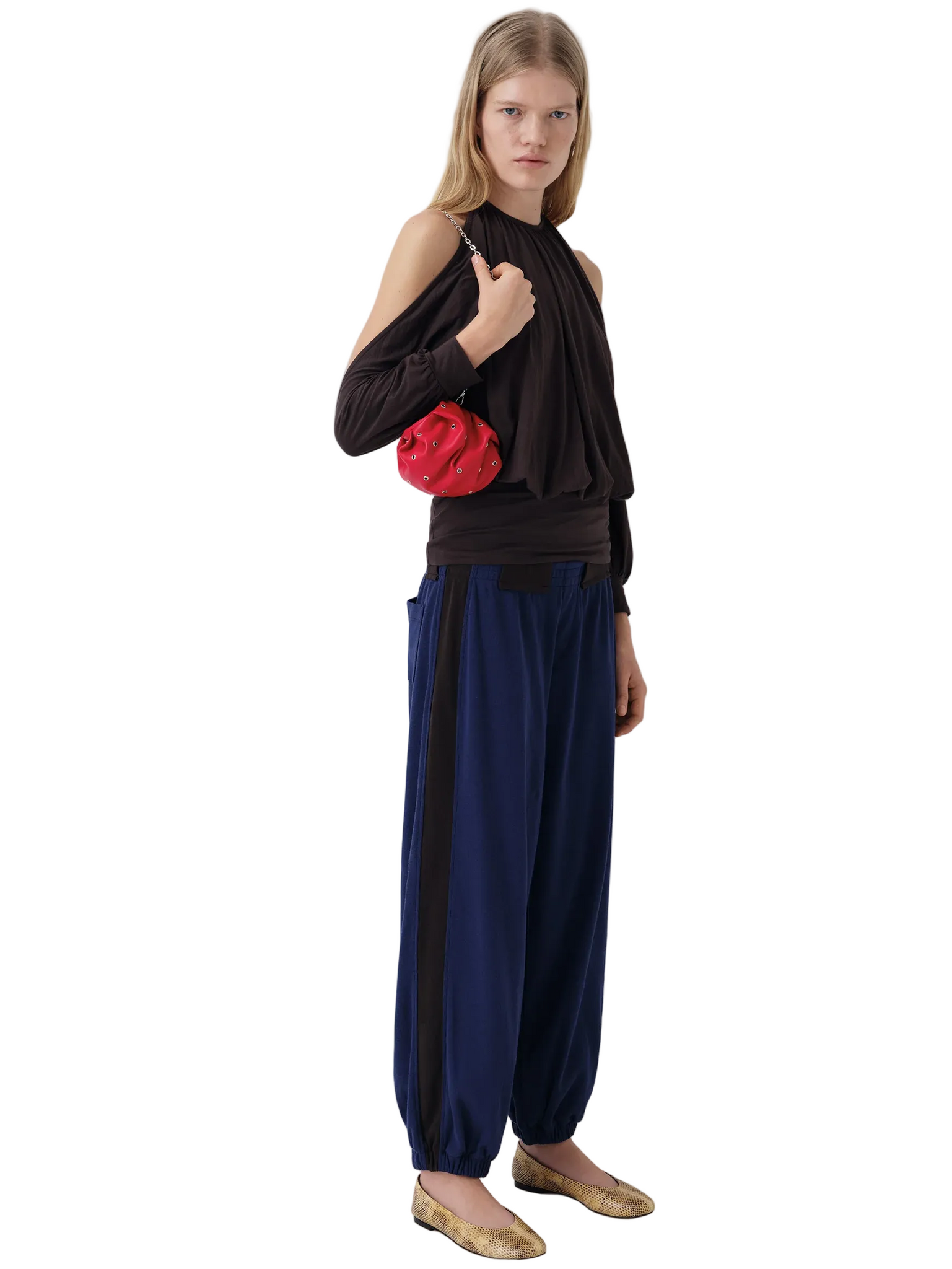 Gimaguas Emmanuelle Trousers in Navy/Brown