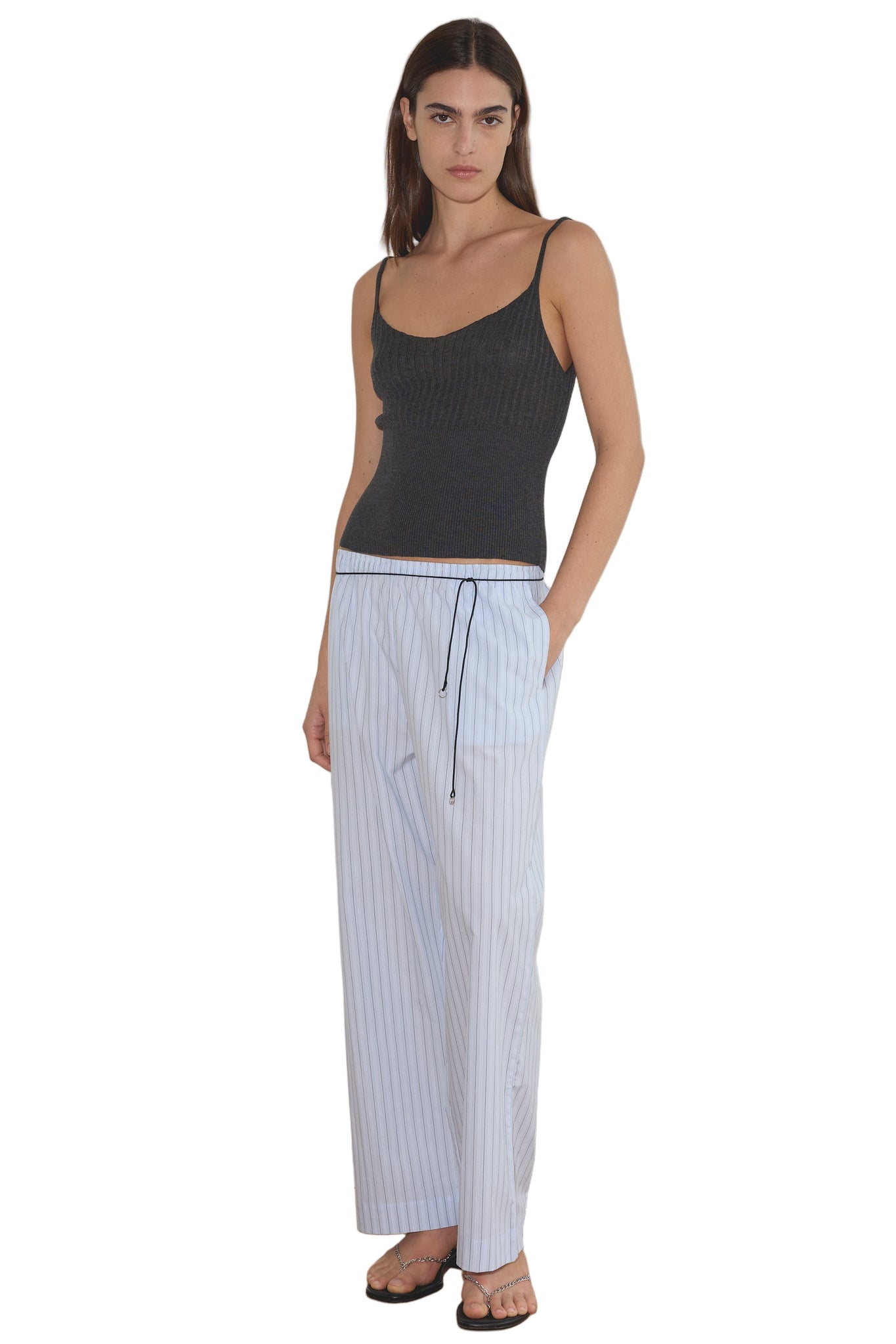 Deiji Studios Ease Trouser in Mineral Stripe
