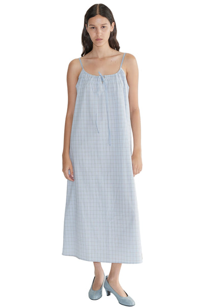 Deiji Studios Light Maxi Dress in Powder Check