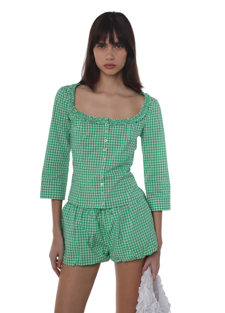 Sandy Liang Simona Top in Green