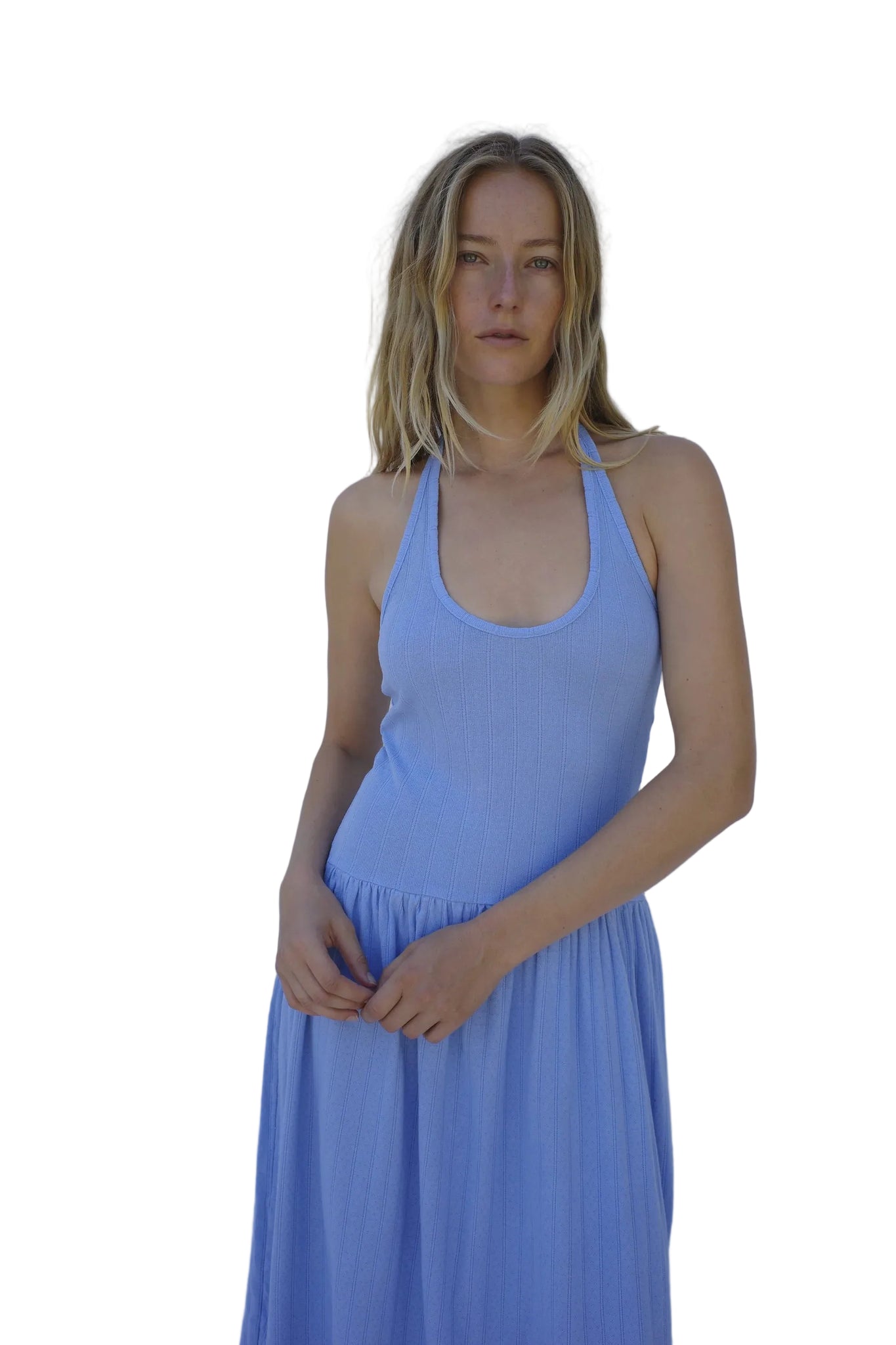 Emma Rothkopf Isla Halter Dress in Cornflower
