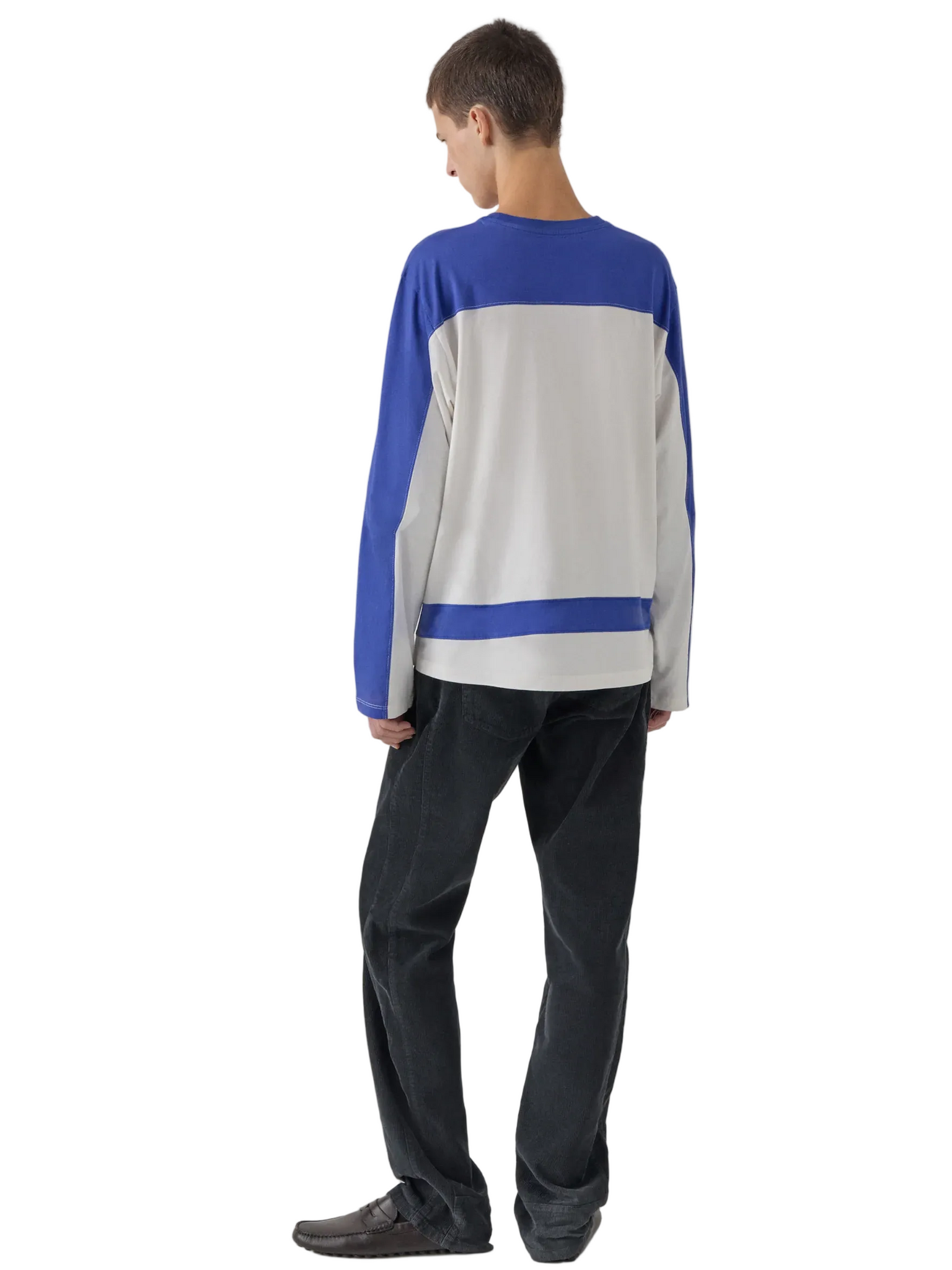 Gimaguas Dustin Long Sleeve T-shirt in White/Navy