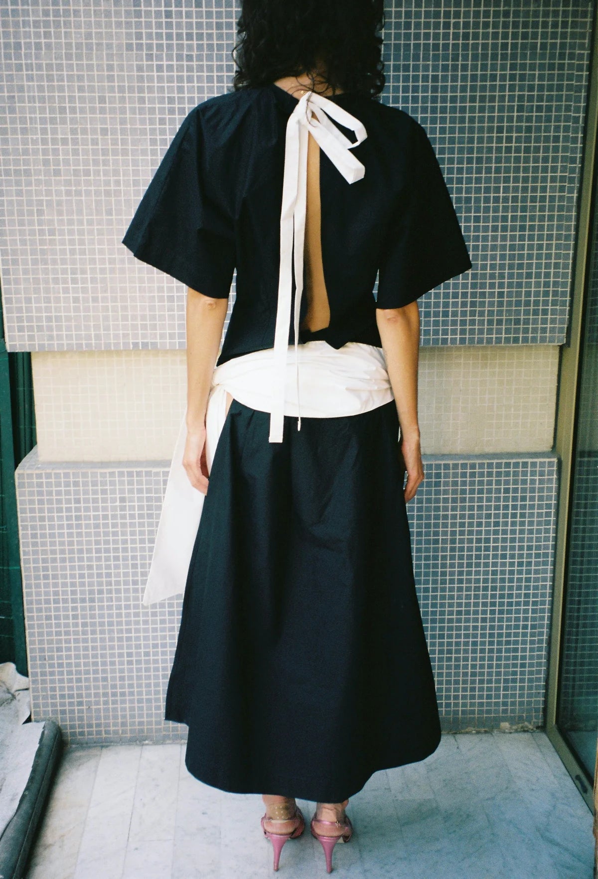 Michelle Del Rio Louise Dress in Black/White