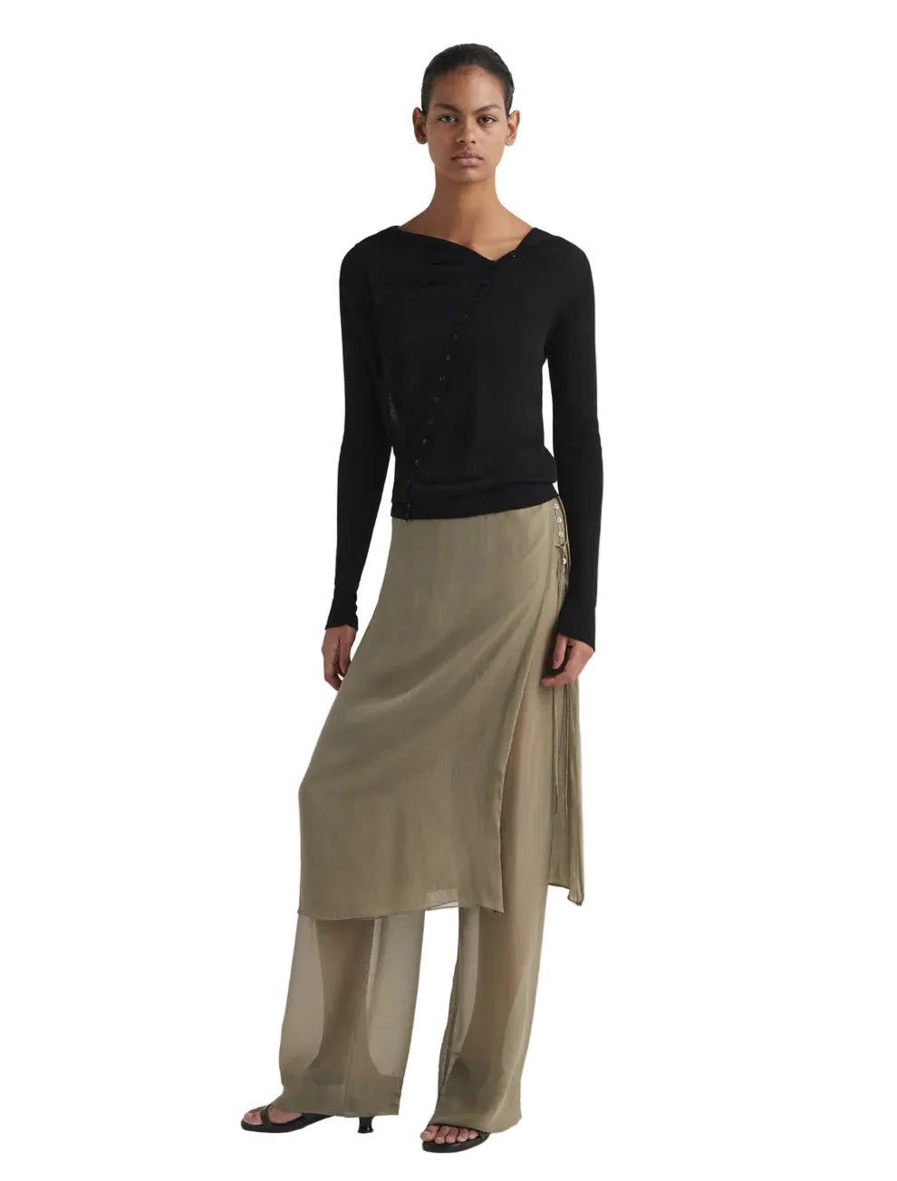 Paloma Wool Low Silk Archive Pant in Khaki