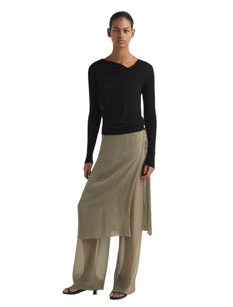 Paloma Wool Low Silk Archive Pant in Khaki