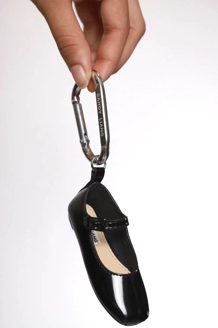 Sandy Liang Mary Jane Pointe Bag Charm in Black