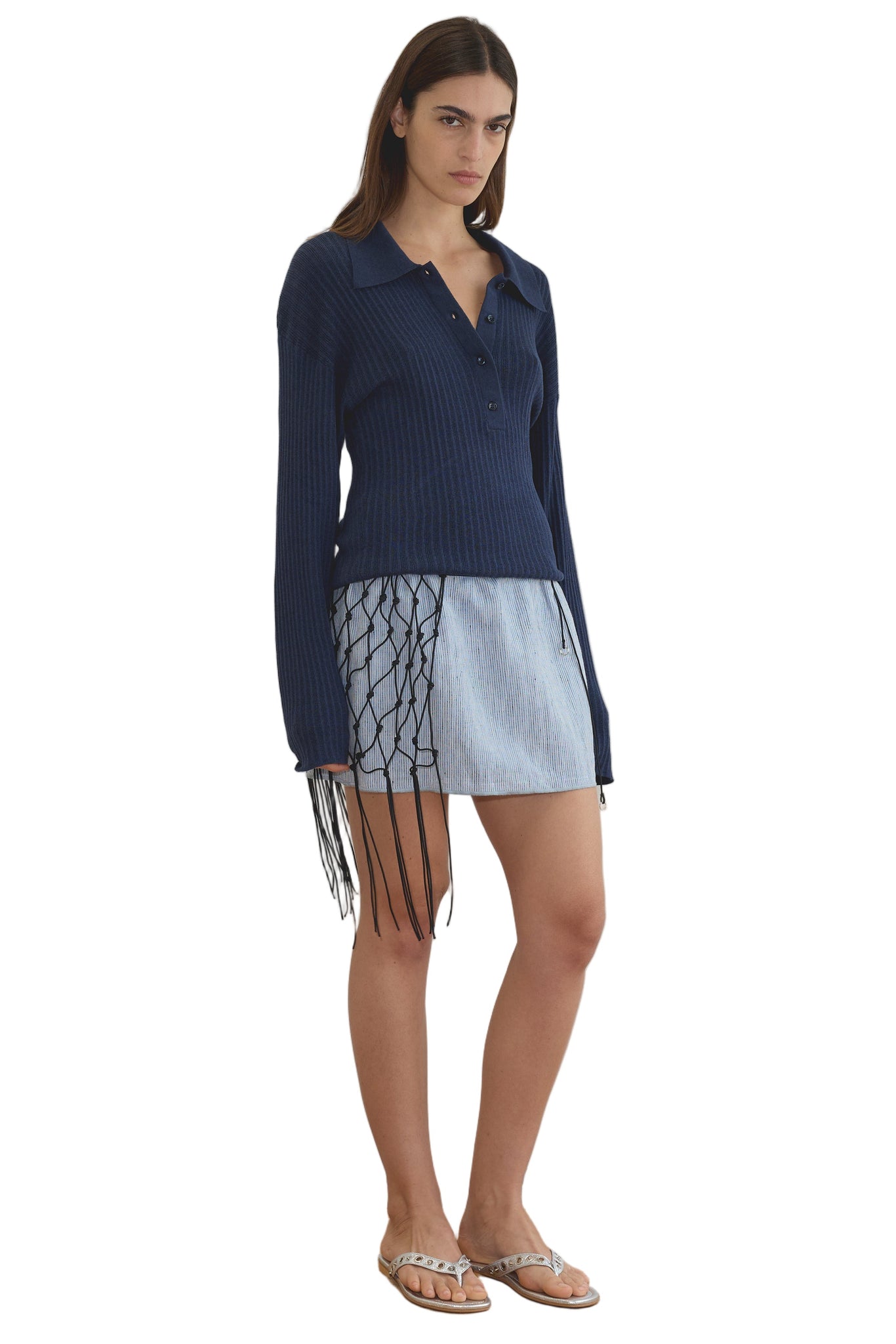 Deiji Studios Macrame Belt in Black