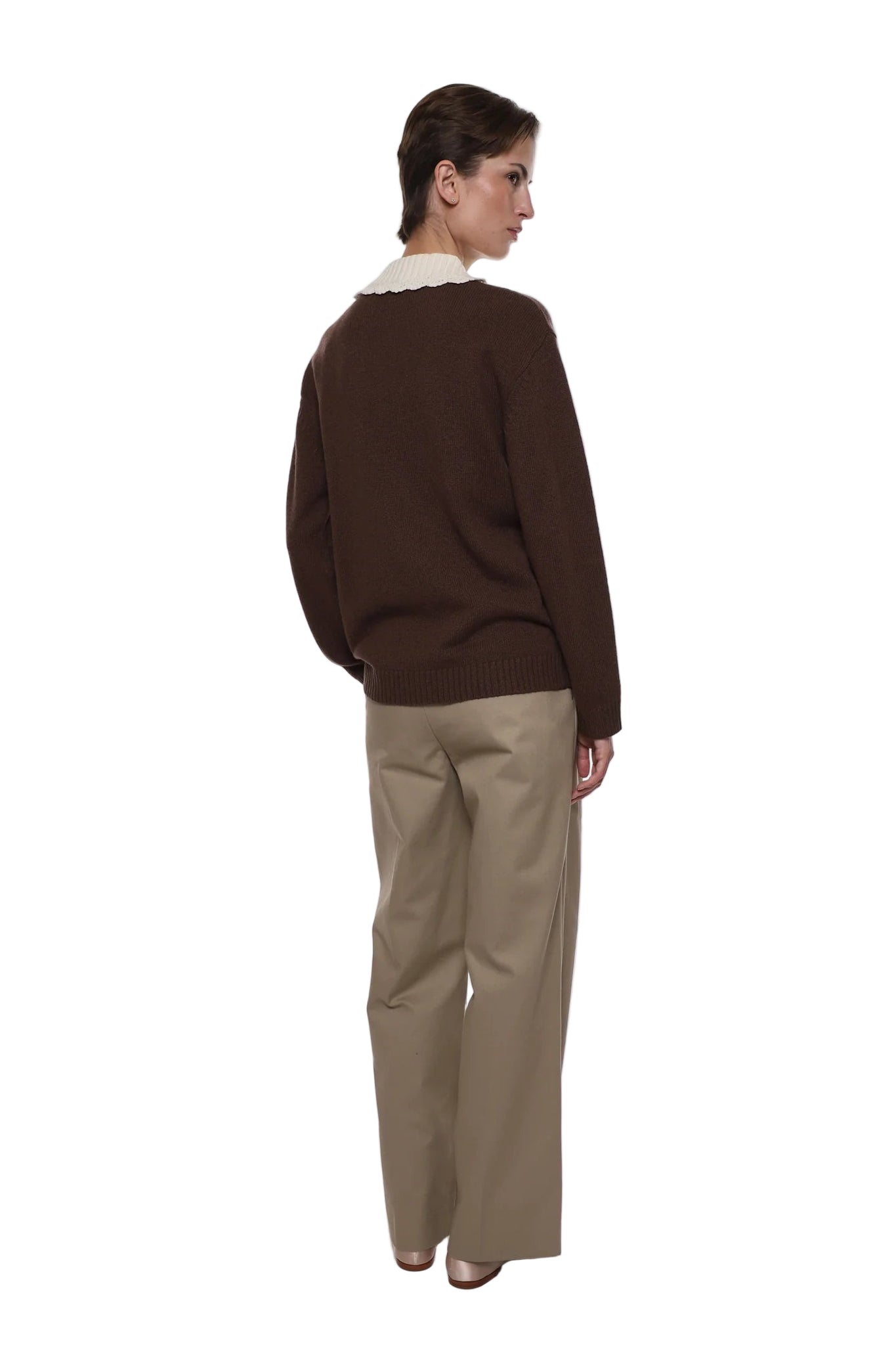 Sandy Liang Koda Cardigan in Chocolate