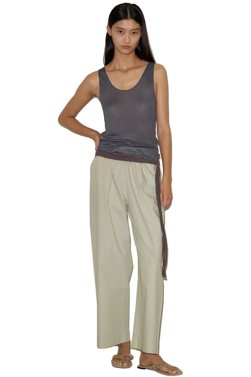 Deiji Studios Ease Trouser in Pistachio Stripe