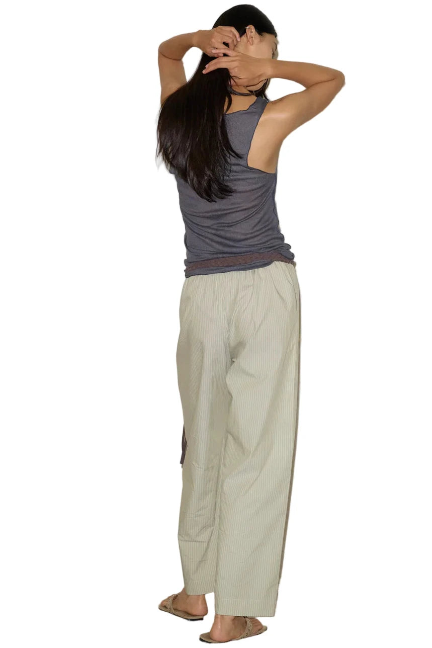 Deiji Studios Ease Trouser in Pistachio Stripe