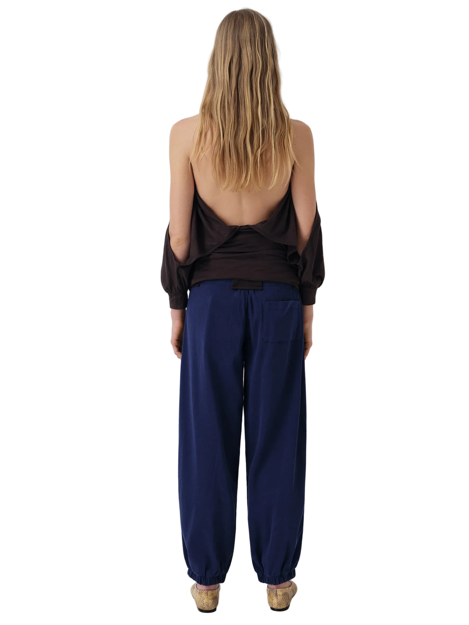 Gimaguas Emmanuelle Trousers in Navy/Brown