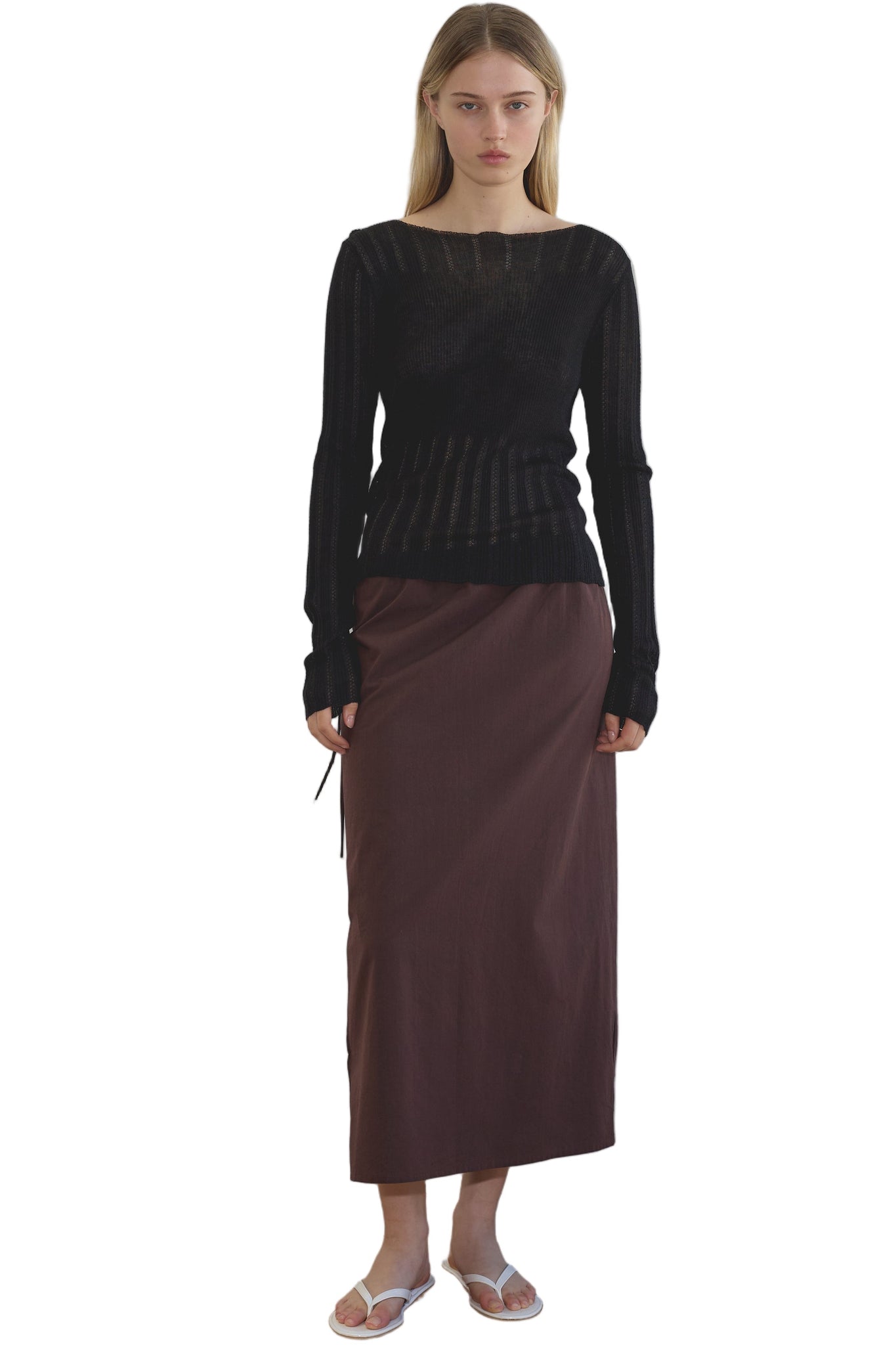 Deiji Studios Mid Day Skirt in Umber