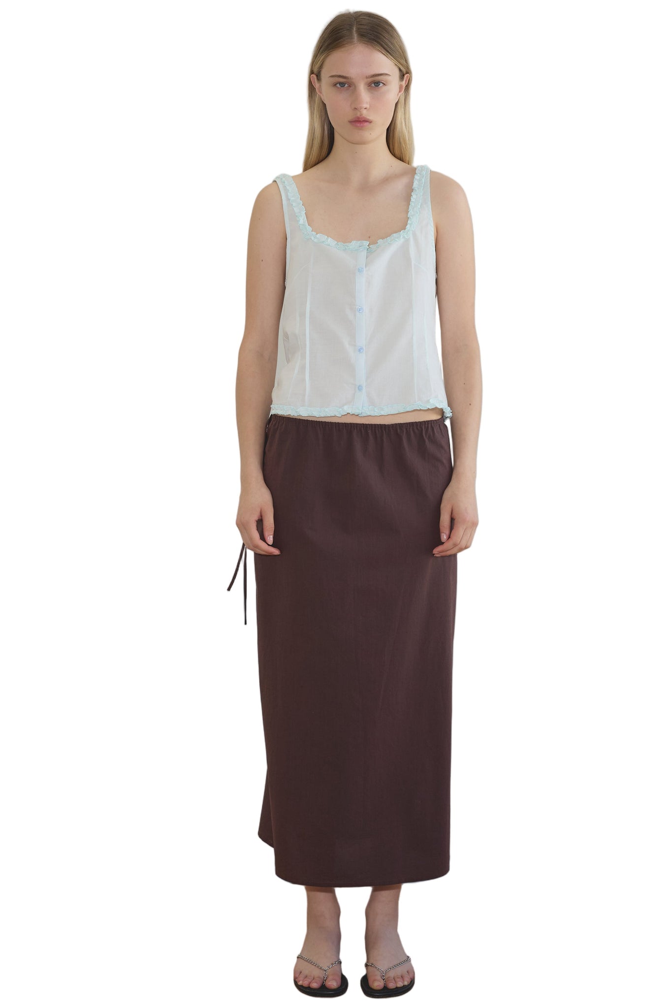 Deiji Studios Mid Day Skirt in Umber