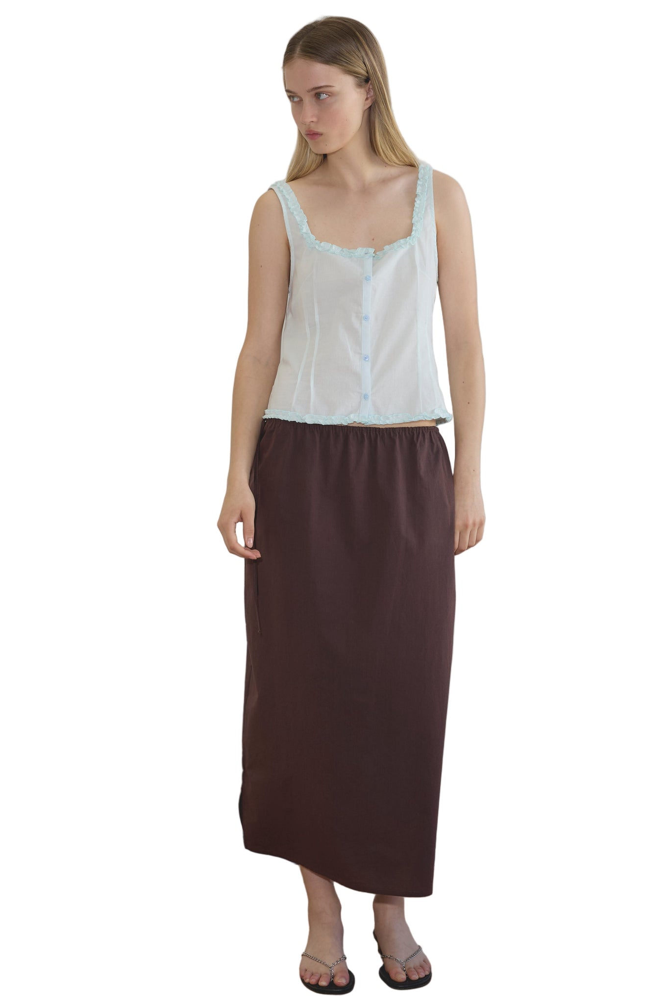 Deiji Studios Mid Day Skirt in Umber