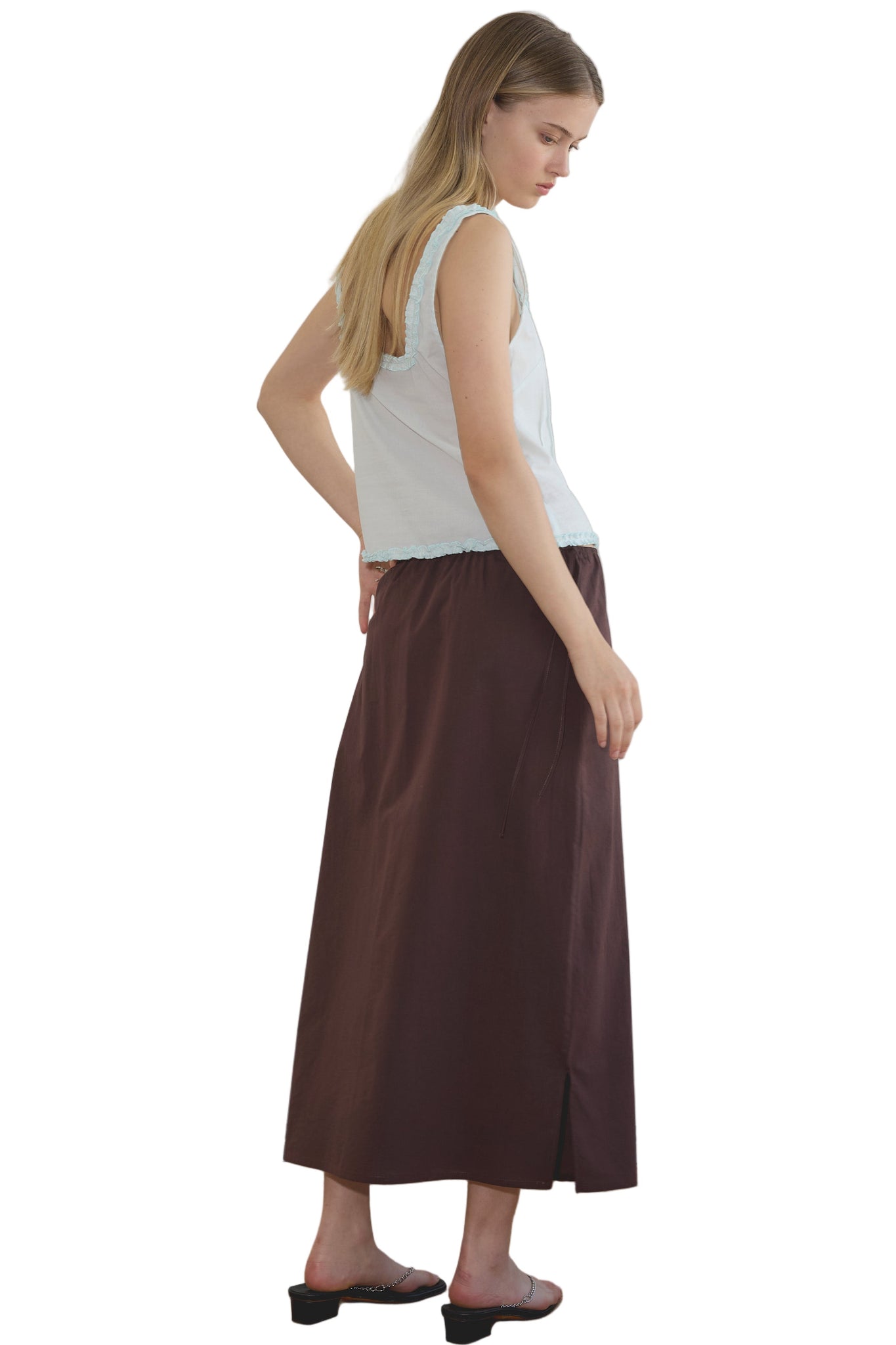 Deiji Studios Mid Day Skirt in Umber