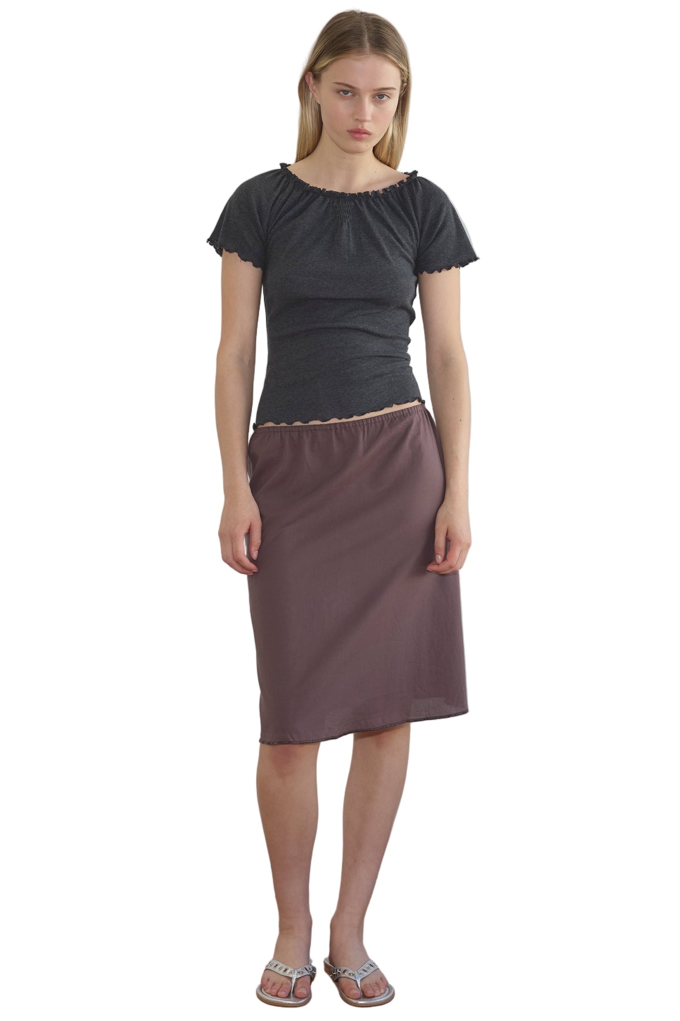 Deiji Studios Simple Skirt in Raisin