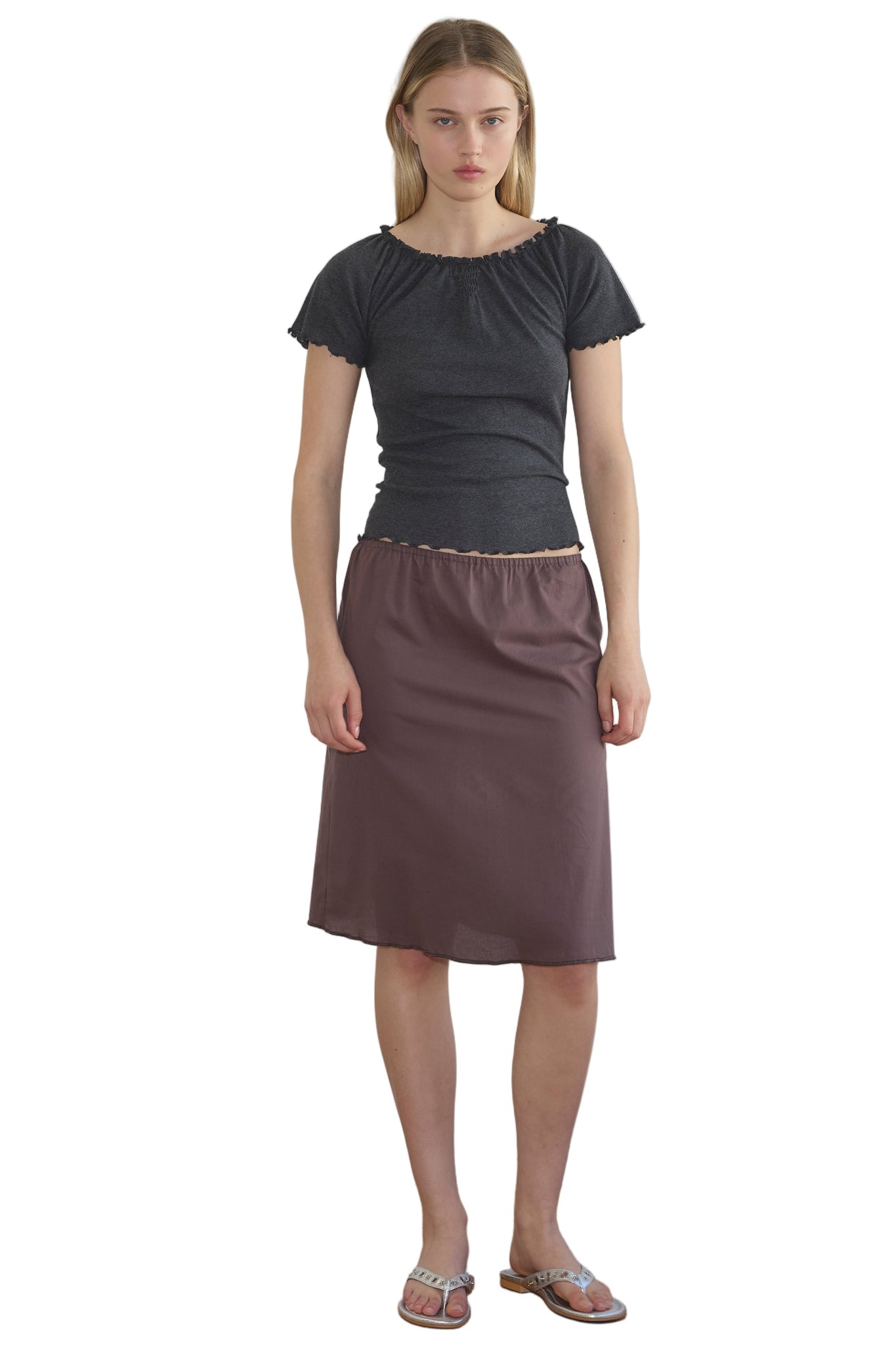 Deiji Studios Simple Skirt in Raisin