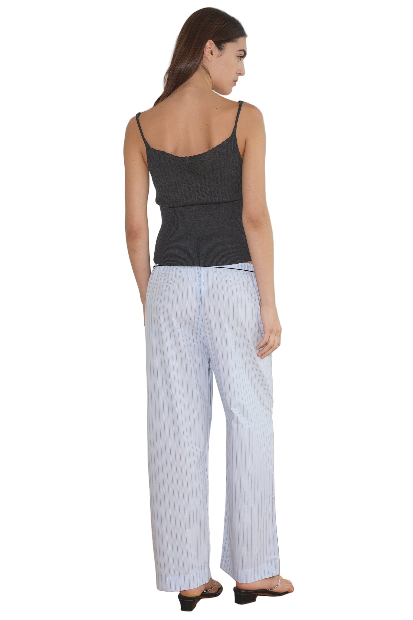 Deiji Studios Ease Trouser in Mineral Stripe