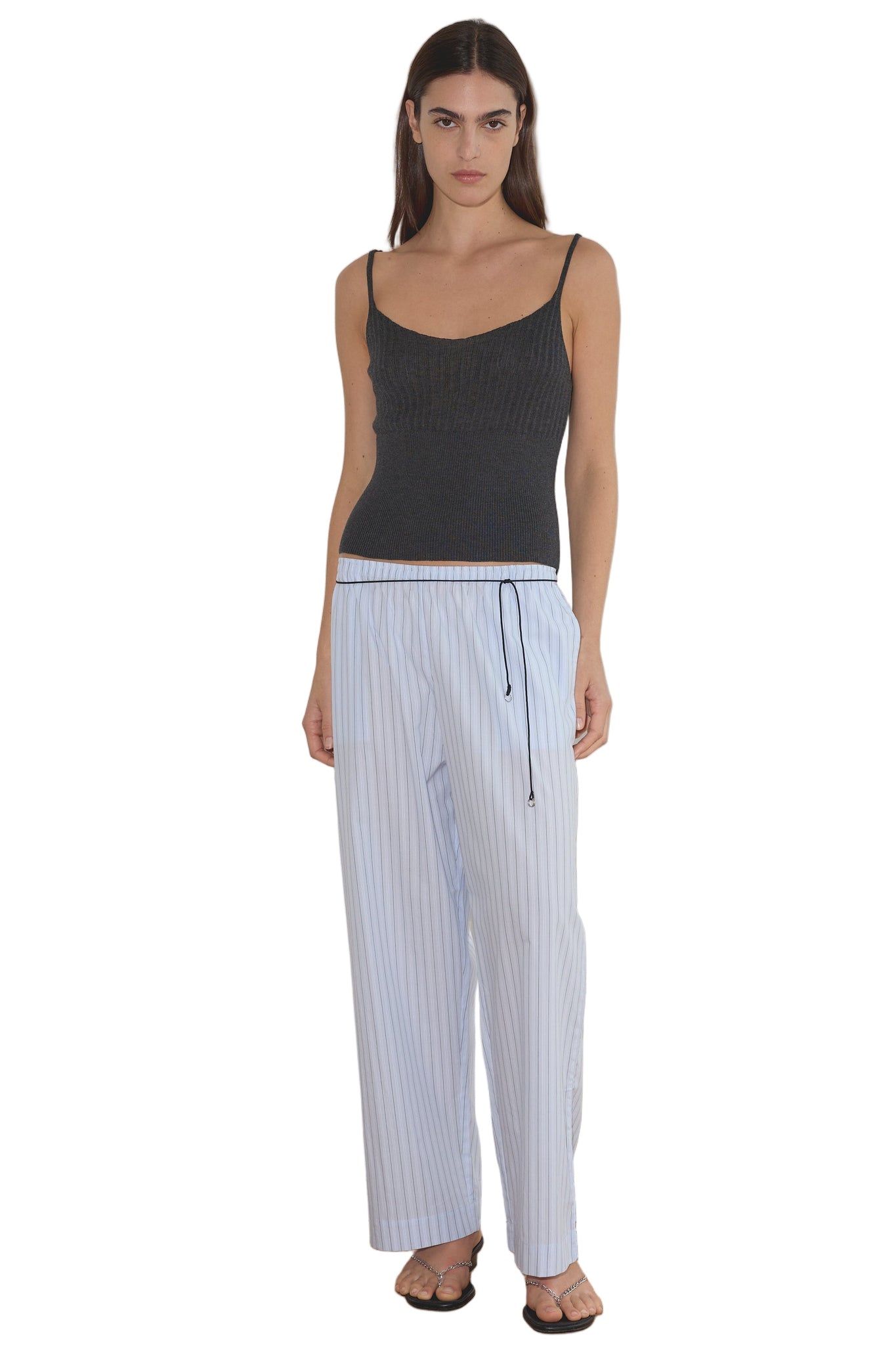 Deiji Studios Ease Trouser in Mineral Stripe