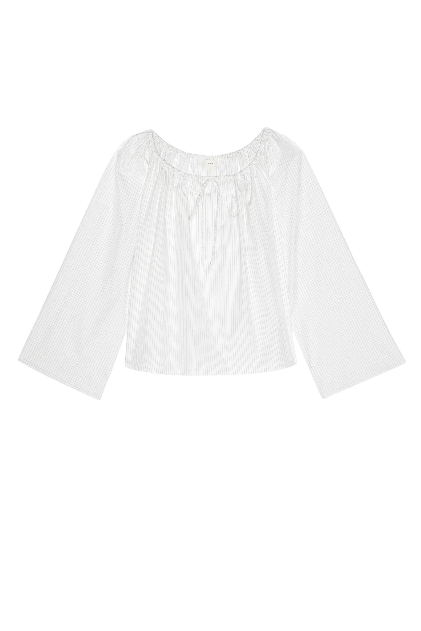 DONNI. Pop Pinstripe Tie Top in Powder