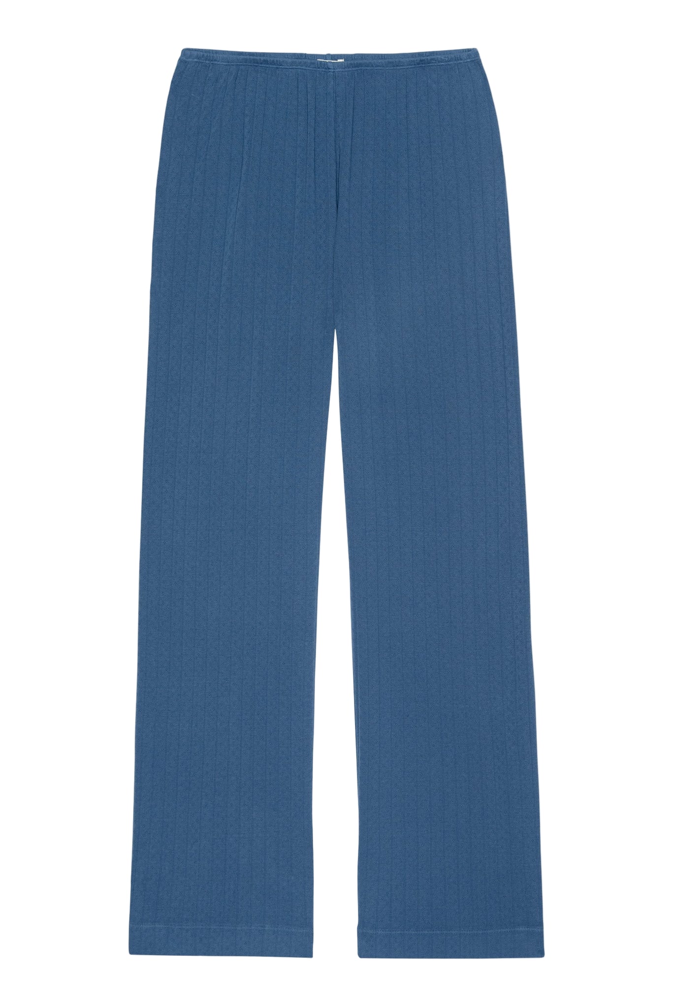 DONNI. Pointelle Simple Crop Pant in Blueberry