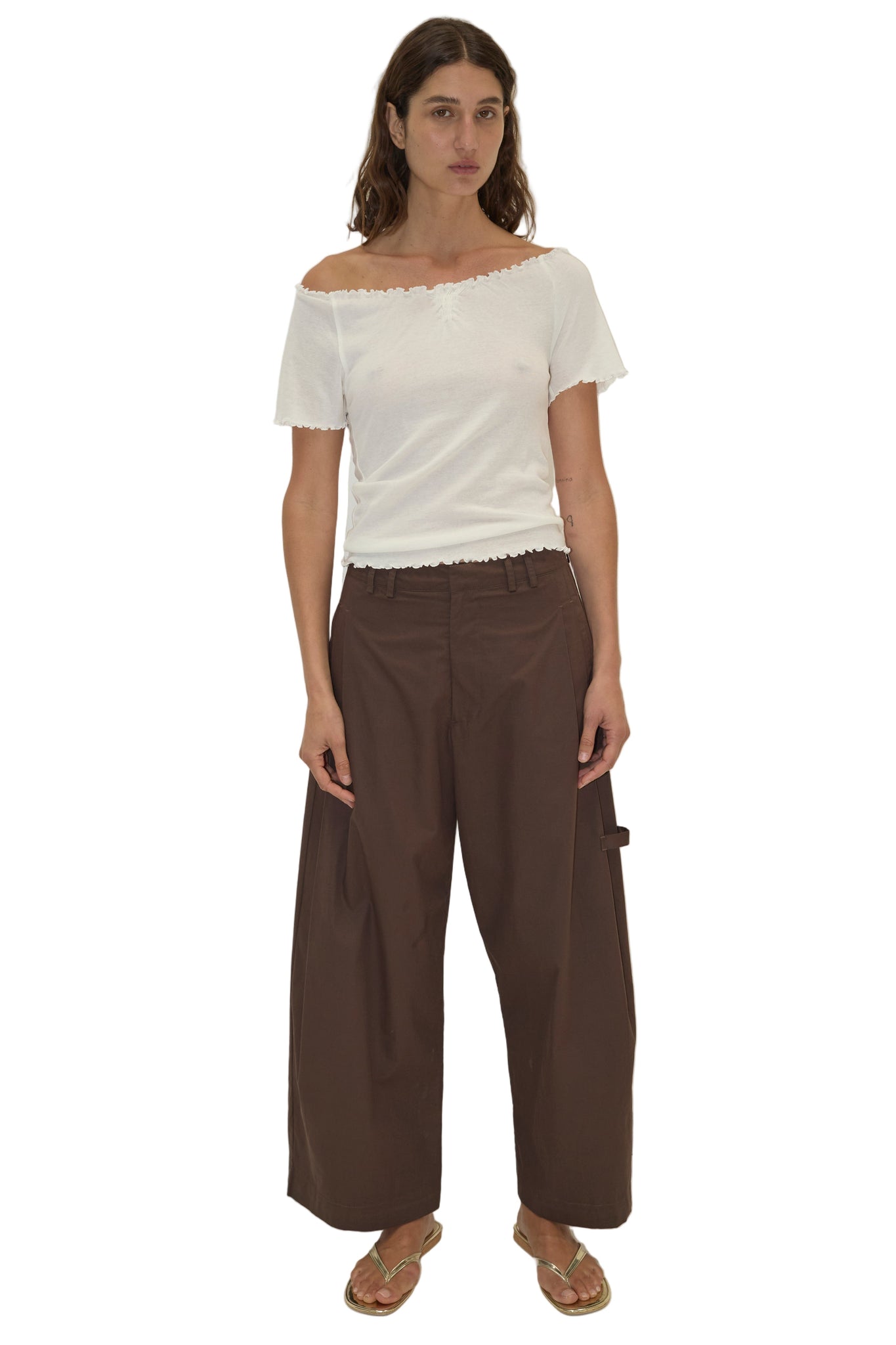 Deiji Studios Flounce Tee in Cream