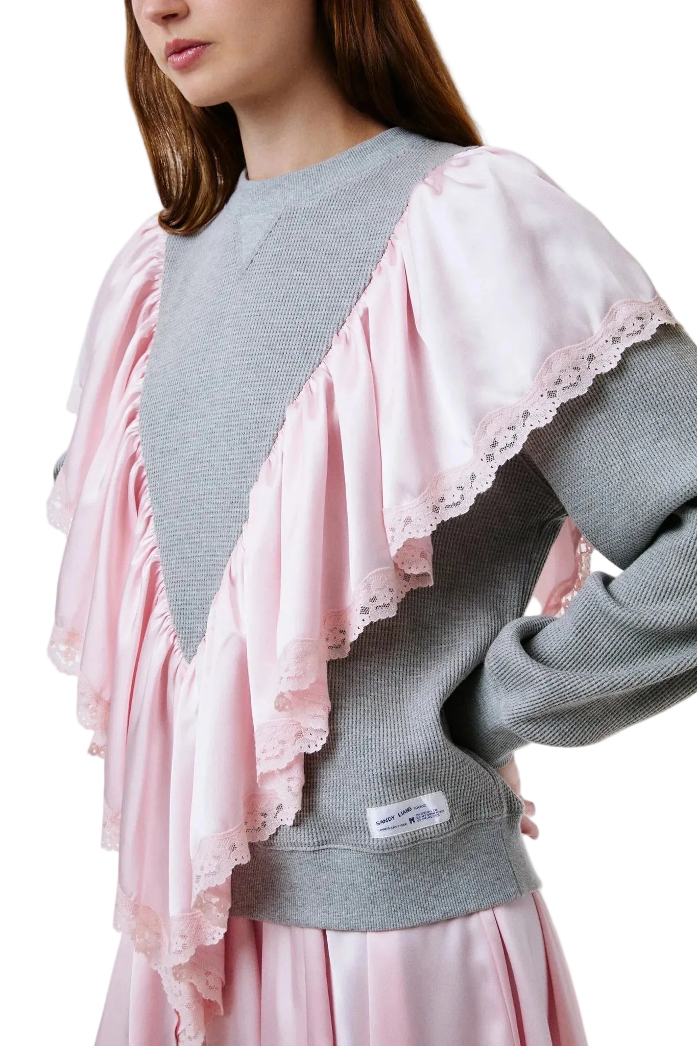 Sandy Liang Tumble Sweatshirt in Grey