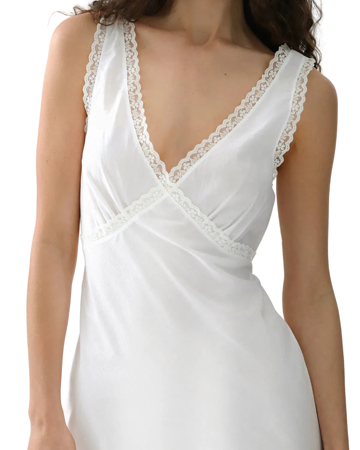 Cou Cou The Iris Slip Dress in White Cotton Voile