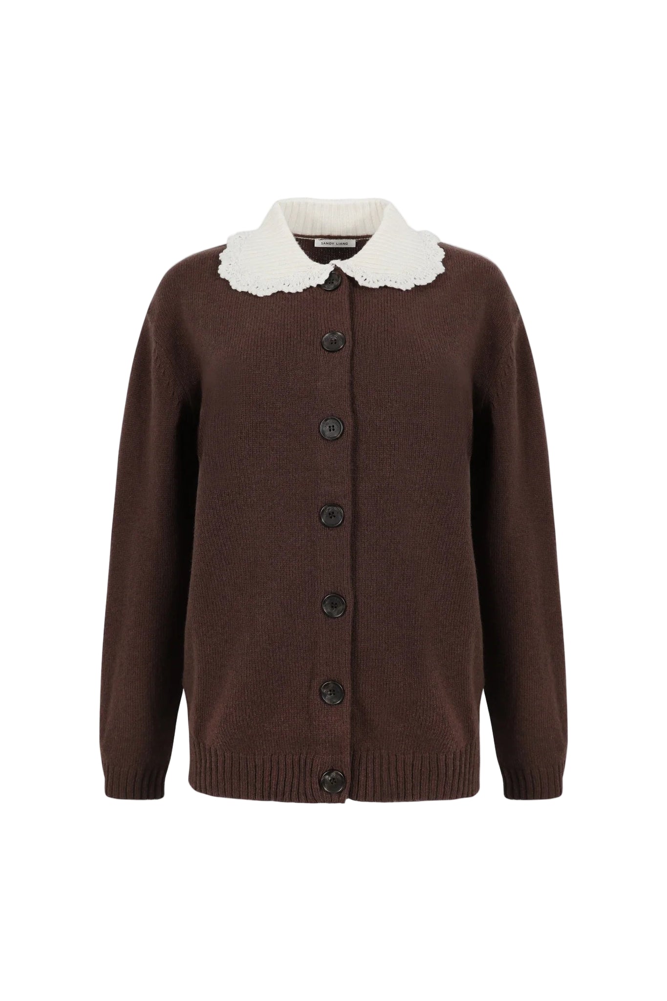 Sandy Liang Koda Cardigan in Chocolate