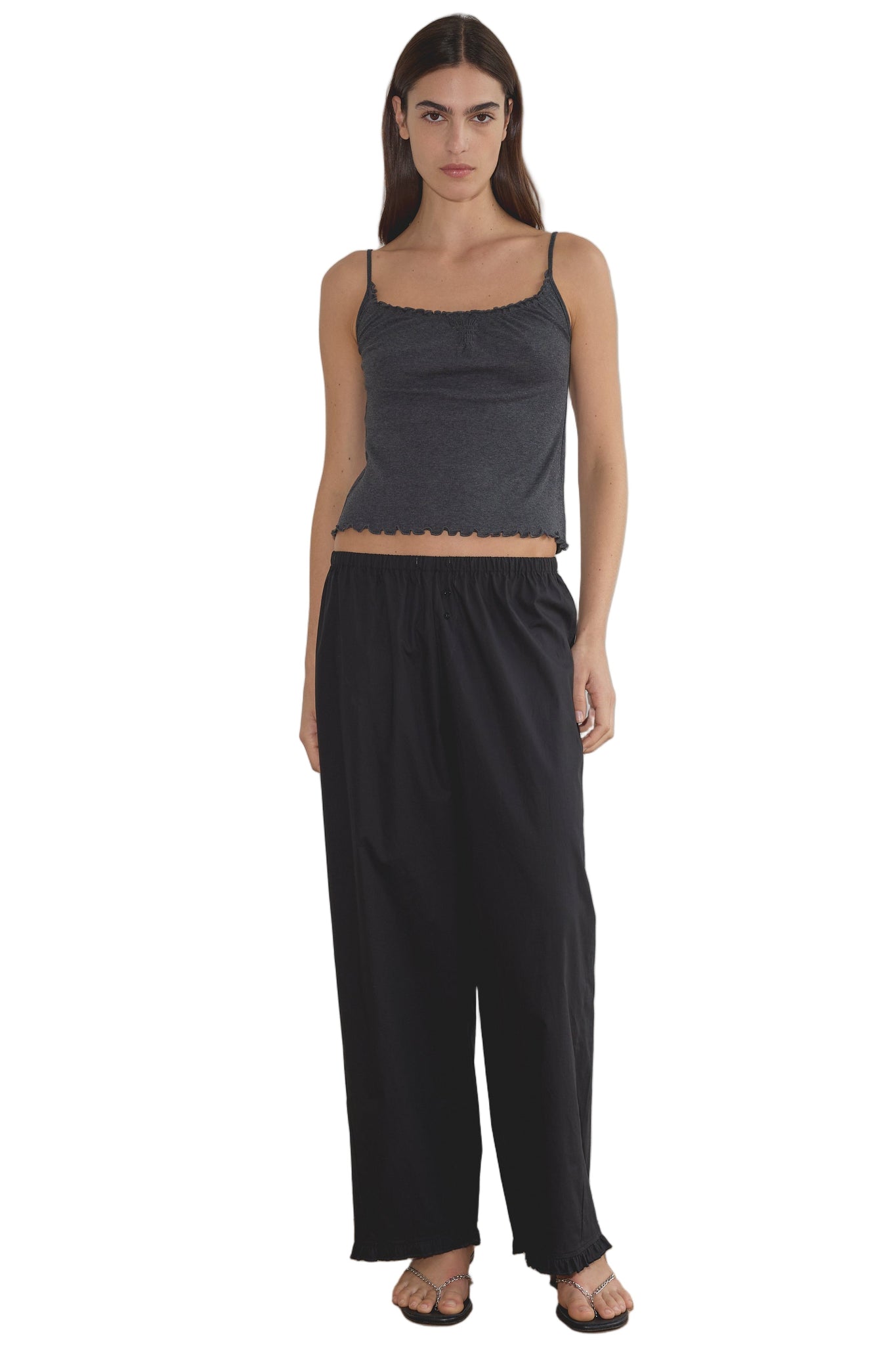 Deiji Studios Flounce Pant in Black