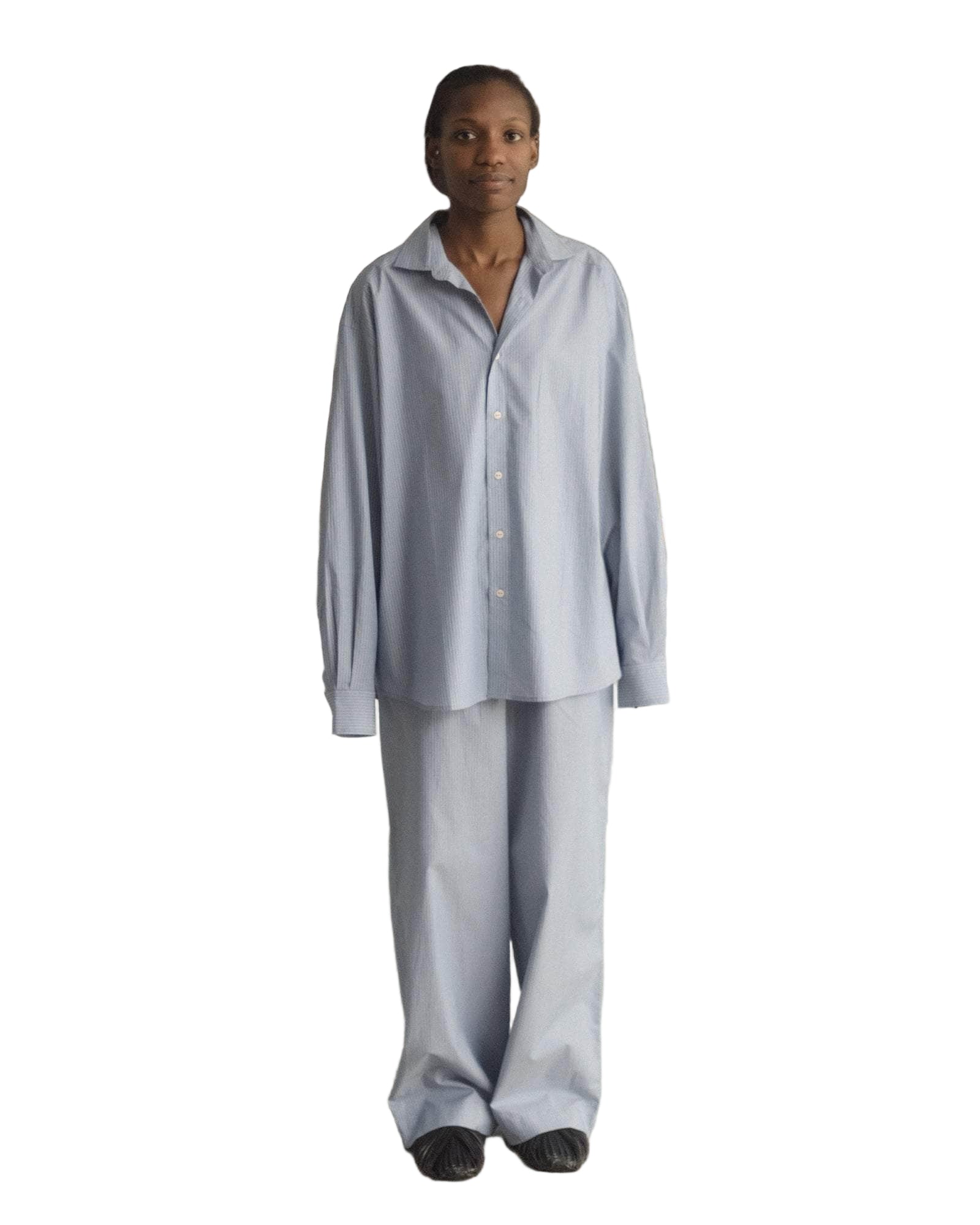 Baserange Claude Pants in Blue Stripe