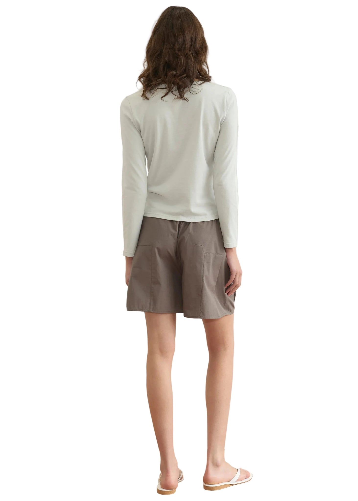 Deiji Studios Clasp Longsleeve Top in Grey Blue